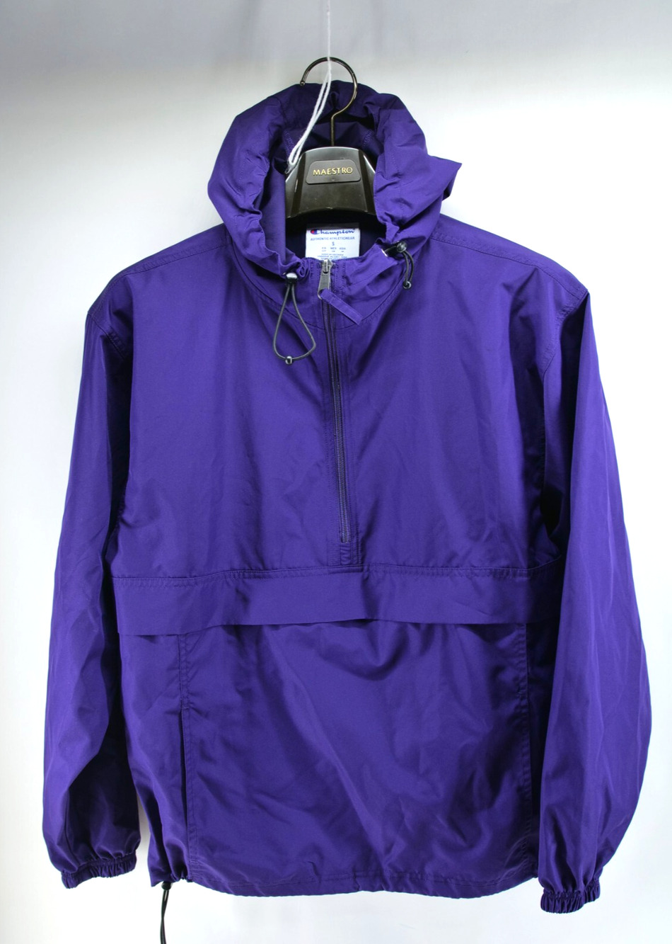 Champion Packable‎ Jacket Raincoat Windbreaker Small Purple Lightweight Hoodie